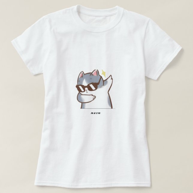 sött katt t-shirt (Design framsida)