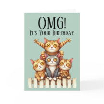 Sött katt-tema födelsedags-kort