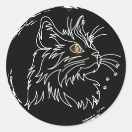Sött kattälskar-design runt klistermärke