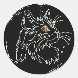 Sött kattälskar-design runt klistermärke