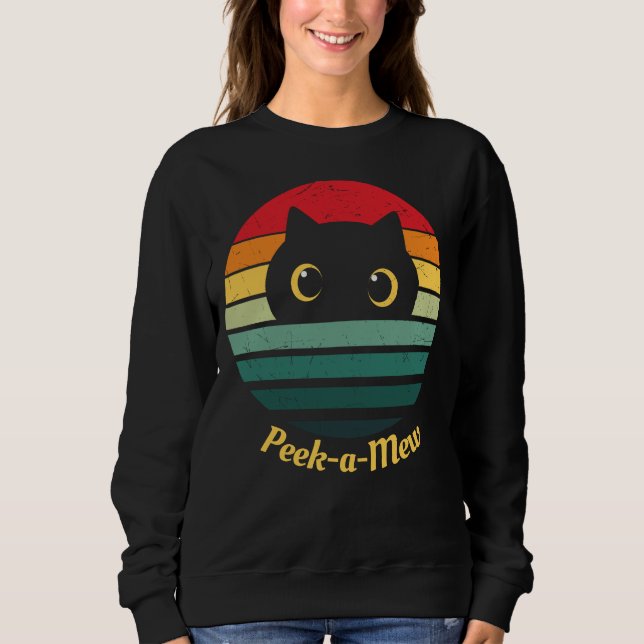 Sött kattansikte kika en mjau t shirt (Framsida)