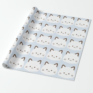 Sött kattansikte med pastellblå bakgrund presentpapper