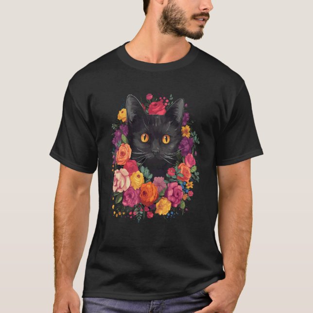 Sött kattblomsterbukett t shirt (Framsida)