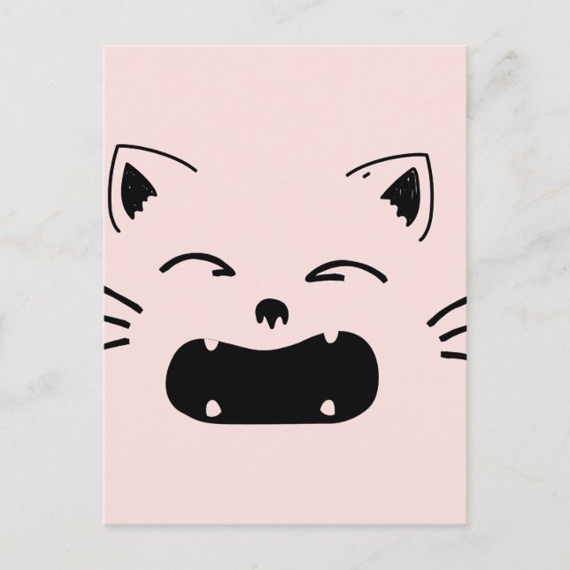 Sött kattdesign | Bedårande kattkonst Vykort (Framsida)