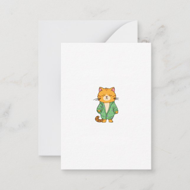 Sött kattdesign, röd katt anteckningskort (Framsida)