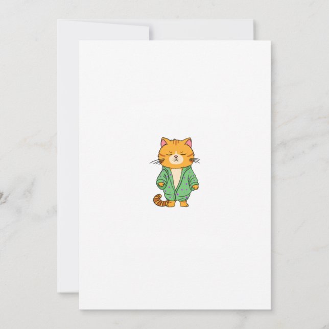 Sött kattdesign, röd katt inbjudningar (Framsida)