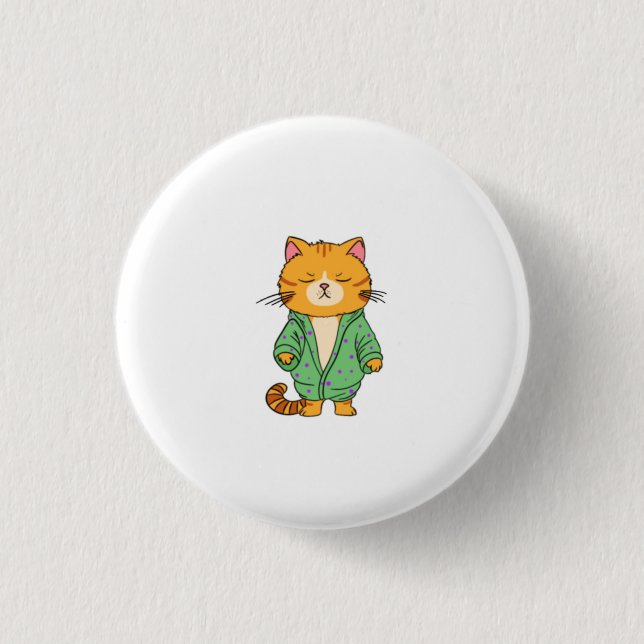 Sött kattdesign, röd katt knapp (Framsida)
