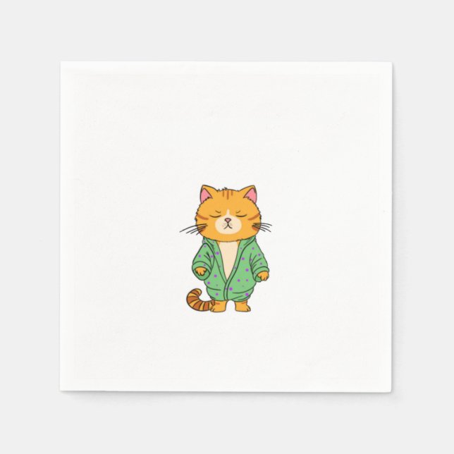 Sött kattdesign, röd katt pappersservett (Framsidan)