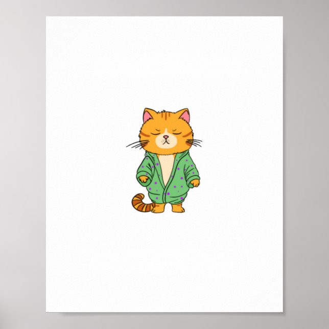 Sött kattdesign, röd katt poster (Framsidan)