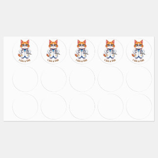 Sött kattdjurs "Jag är veterinär"-design Klistermärke