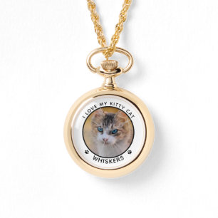 Sött Kattfotografi Namn Tassavtryck Personligt Armbandsur