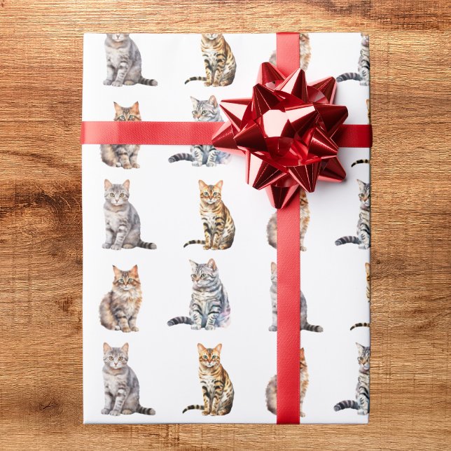 Sött kattinpackningspapper presentpapper (Skapare uppladdad)
