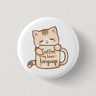 Sött Kattkaffe Kärleksspråk Knapp