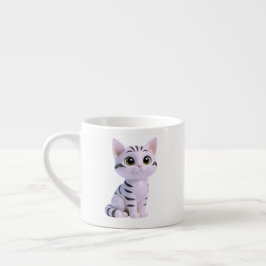 Sött kattkaraktär, espressomugg