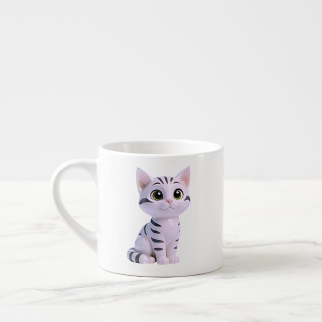Sött kattkaraktär, espressomugg (Vänster)