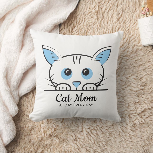 Sött Kattmamma Kastkudde Kudde (Filt)
