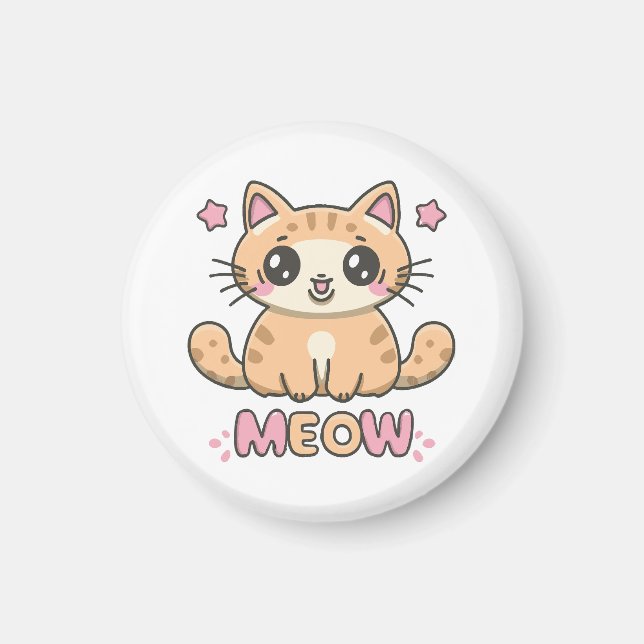 sött kattmjao magnet (Framsidan)