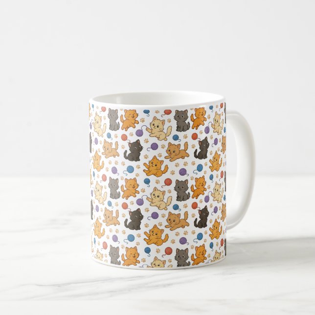 Sött Kattmönster Kaffemugg (Framsida höger)