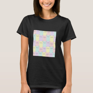 Sött kattmönster med pastell t shirt
