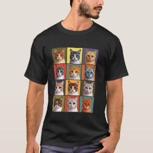 Sött Kattporträtt Meow Mamma Pappa Barn T Shirt