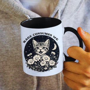 Sött Kattraserier Konsumerar Mig Roligt Sarksastis Kaffemugg