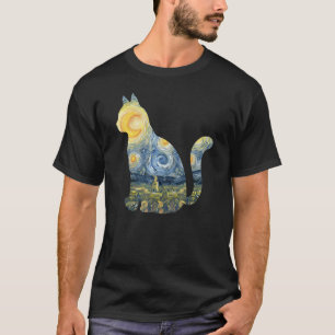 Sött kattröjs stjärnklar natt päls litet djur måln t shirt