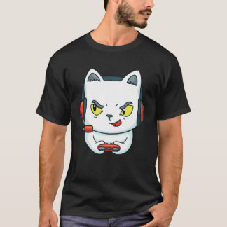 Sött kattspel för spelare t shirt