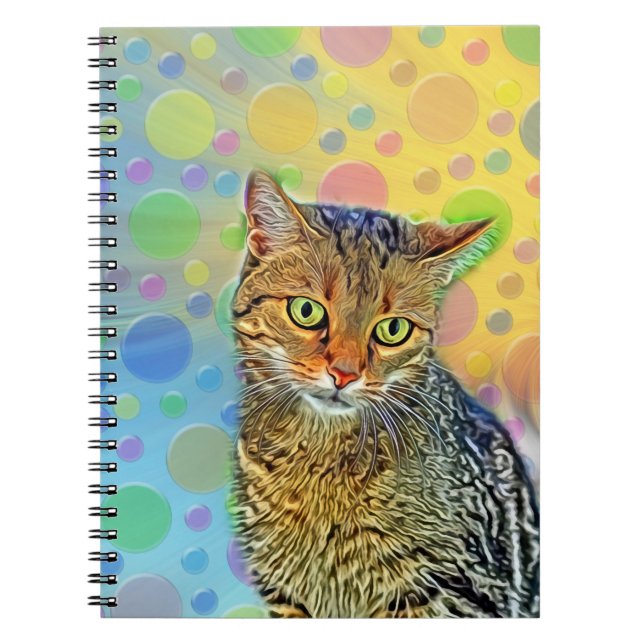 Sött kattunge - abstrakt - färgrik målning anteckningsbok (Framsidan)