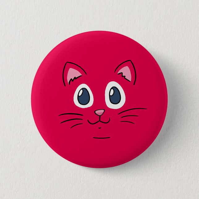 Sött Kattunge Ansikte Knapp (Framsida)