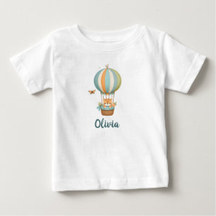 Sött kattunge i färgglad varmluftsballong t shirt