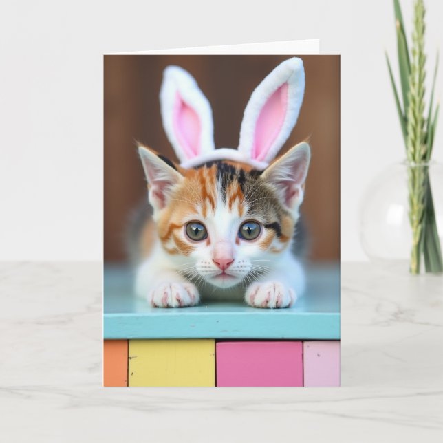 Sött kattungeporträttkort kort (Framsida)