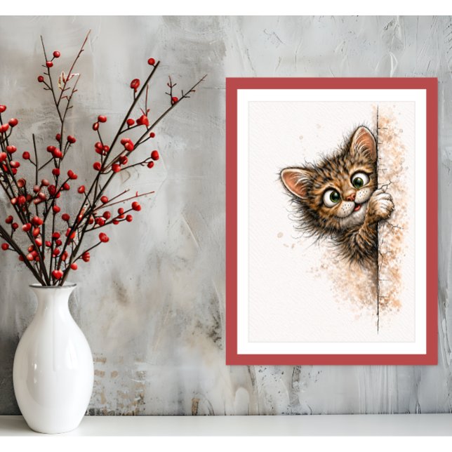 Sött Kattväggkonst Minimalistisk Kittytryck Poster (Skapare uppladdad)