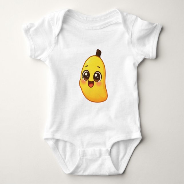 Sött Kawaii-Banan-Barn-Outfitdesign T Shirt (Framsida)
