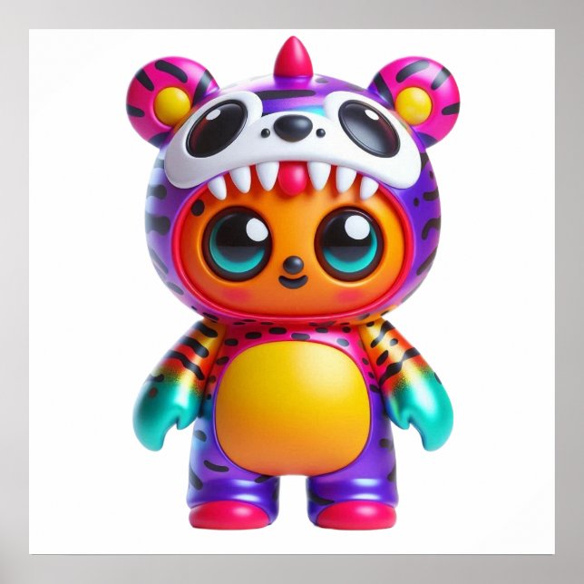 Sött Kawaii-dockväggskonstplakat för flickors sovr Poster (Framsidan)