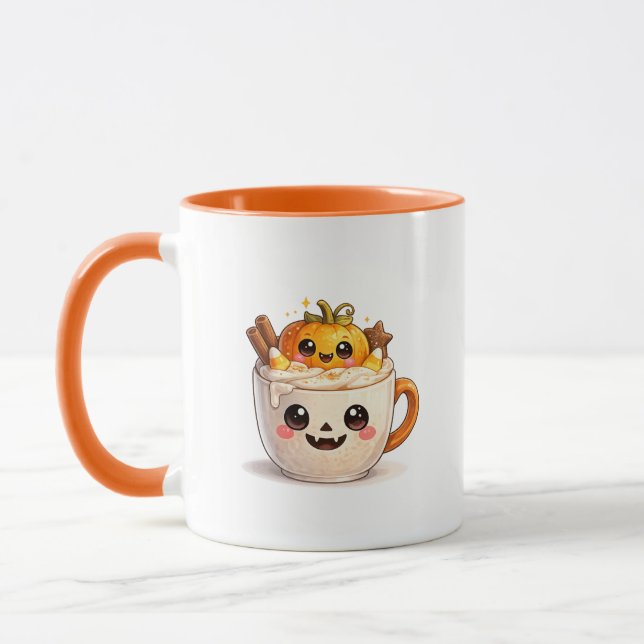 Sött Kawaii-figurer i en kopp-mugg Mugg (Vänster)