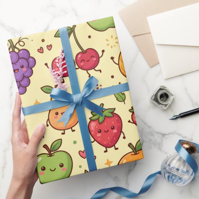 Sött Kawaii Frukt Vänner Mönster Presentpapper (Gifting)