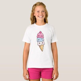 Sött Kawaii Glasskon T Shirt