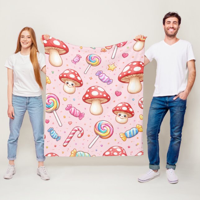 Sött Kawaii Grafik Fleecefilt (På plats)