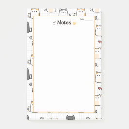 Sött Kawaii Katt Anteckningar Notisblock Post-it Block