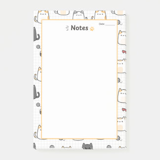 Sött Kawaii Katt Anteckningar Notisblock Post-it Block