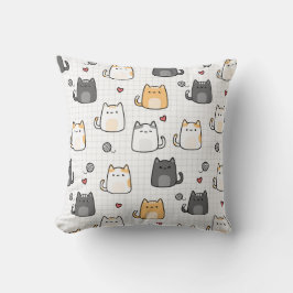 Sött Kawaii Katt Kastkudde Kudde