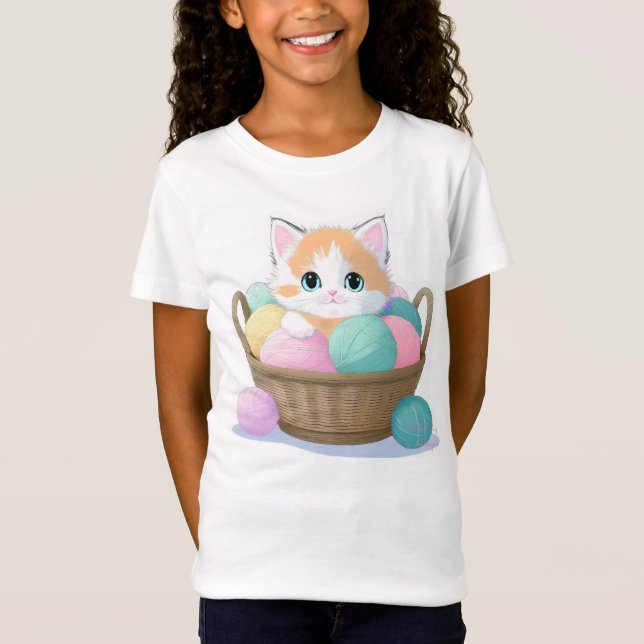 Sött kawaii katt t shirt (Framsida)