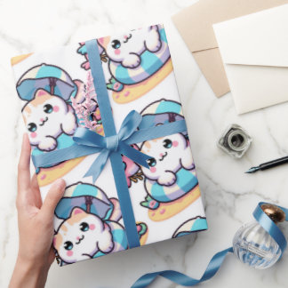 sött kawaii kattinpackningspapper presentpapper