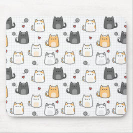 Sött Kawaii Kattmönster Musmatta