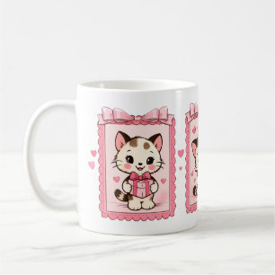 Sött Kawaii Kattunge Kärlek Mugg