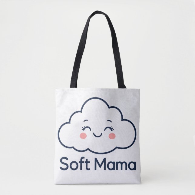 Sött Kawaii-molndesign med logotypen "Soft Mama" Tygkasse (Framsida)
