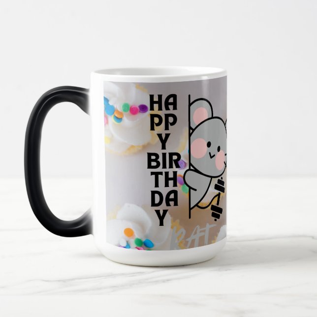Sött Kawaii Mus Färgförändrande Kaffe Kopps Presen Magisk Mugg (Vänster)