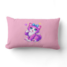 Sött Kawaii Regnbåge Kattunge Gnistrande Hjärtan D