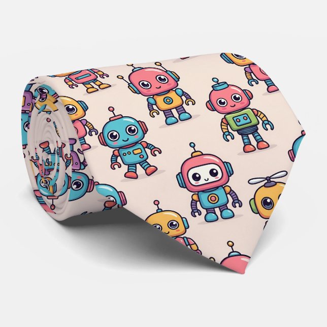 Sött Kawaii Robotmönster Slips (Rullad)