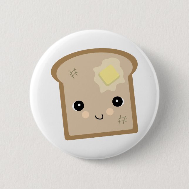 sött kawaii rostat bröd knapp (Framsida)